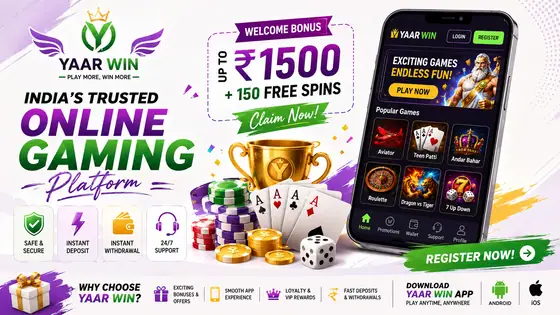 Yaar Win register bonus mobile gaming platform banner